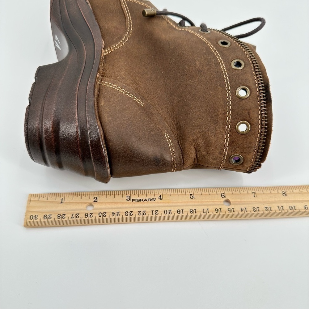 Bionica NWT Rangley Brown Leather Lace Up Bright Interior Detailed Boots Size 8M - Picture 16 of 16